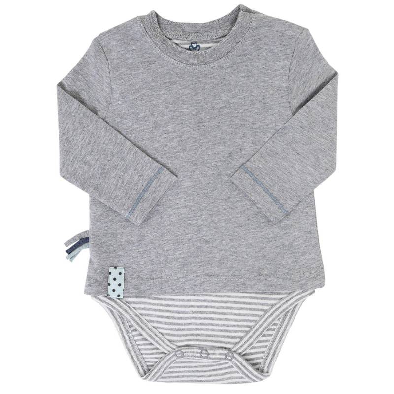 Langarm-bodyshirt Unisex Taubengrau 0-3M von OrganicEra