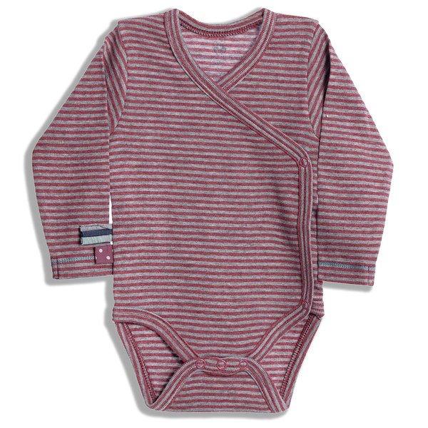 Wickel-langarmbody Unisex Bordeaux 12-18M von OrganicEra