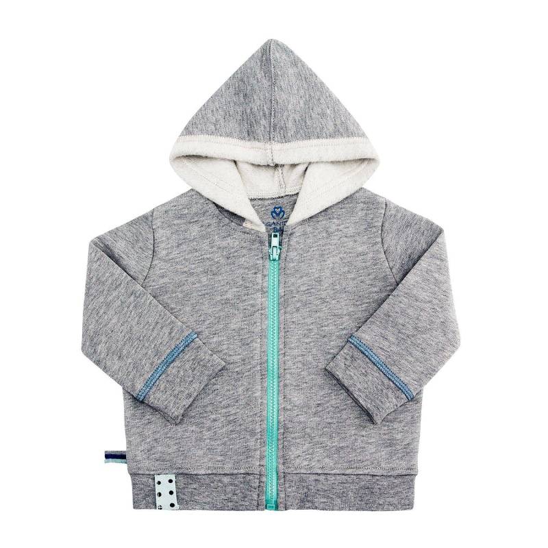 Kapuzen-sweatjacke Aus Bio-baumwolle Unisex Taubengrau 12-18M von OrganicEra