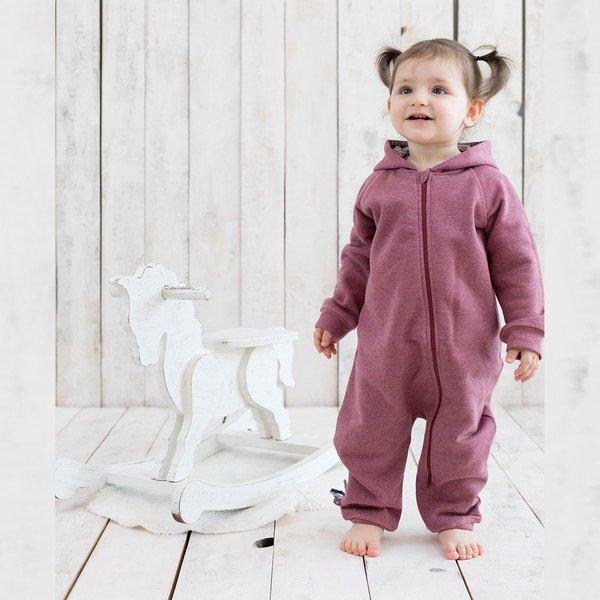 Kapuzen-strampler Unisex Bordeaux 12-18M von OrganicEra