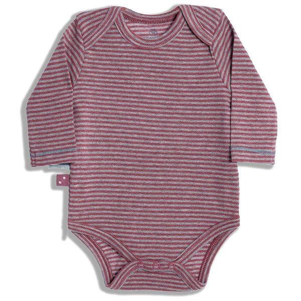 Langarm-body Unisex Bordeaux 12-18M von OrganicEra