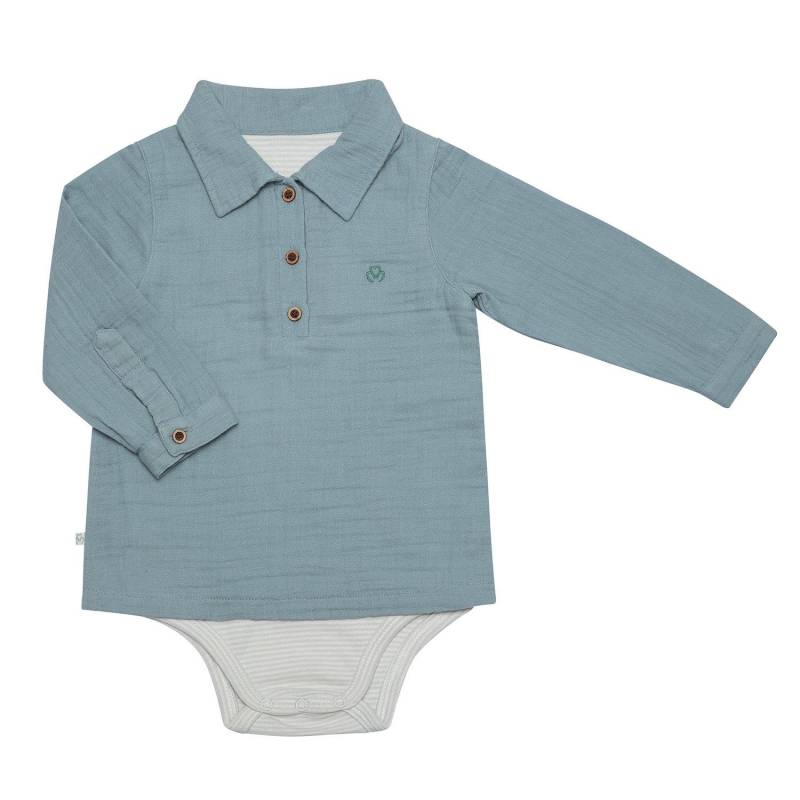 Body Shirt Muslin Unisex Nebelblau 18-24M von OrganicEra