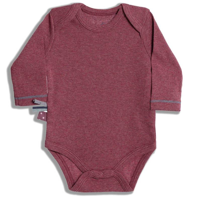 Langarm-body Unisex Bordeaux 18-24M von OrganicEra