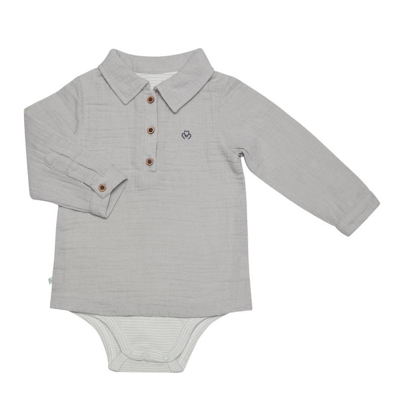 Body Shirt Muslin Unisex Taubengrau 18-24M von OrganicEra