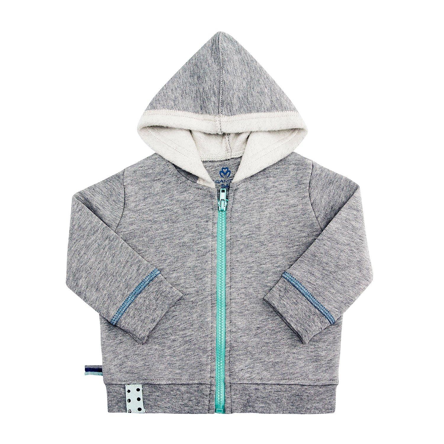 Kapuzen-sweatjacke Aus Bio-baumwolle Unisex Taubengrau 3-6M von OrganicEra