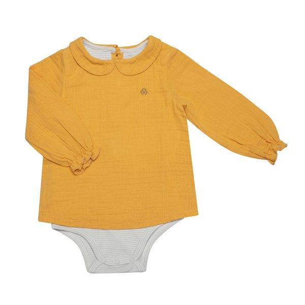 Body Shirt Muslin Unisex Senfgelb 12-18M von OrganicEra