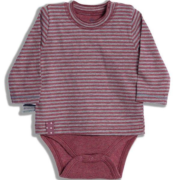 Langarm-bodyshirt Unisex Bordeaux 3-6M von OrganicEra