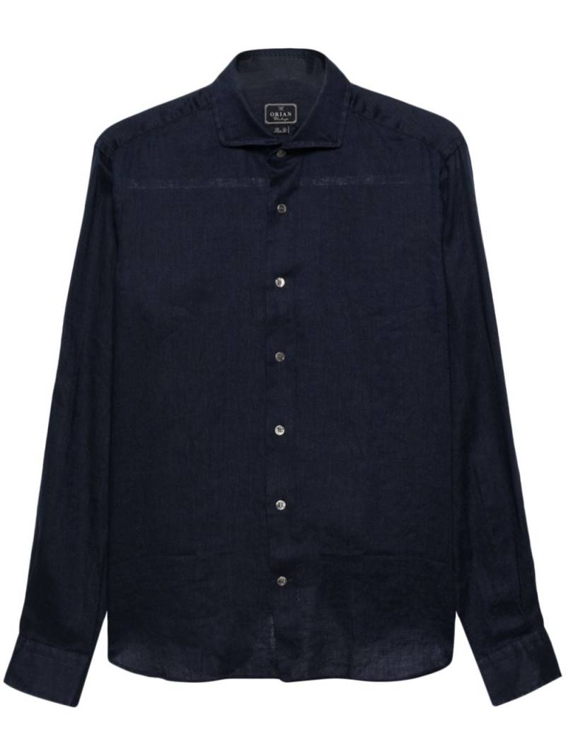 Orian long-sleeve linen shirt - Blue von Orian