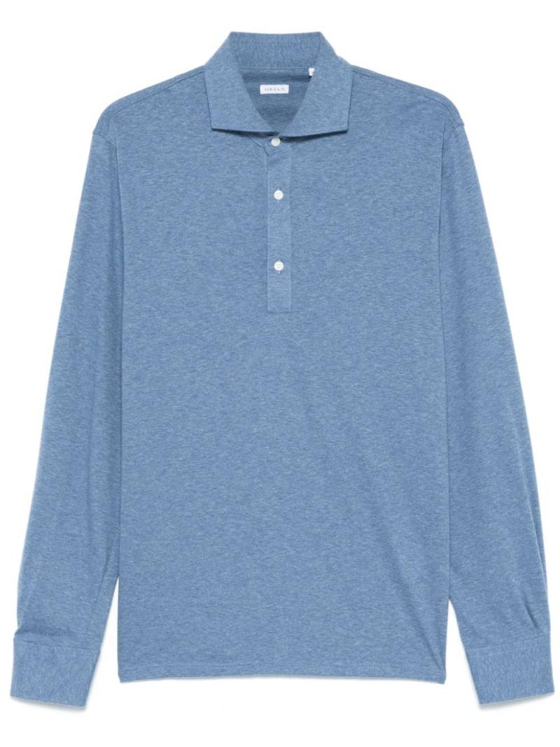 Orian mélange-effect polo shirt - Blue von Orian