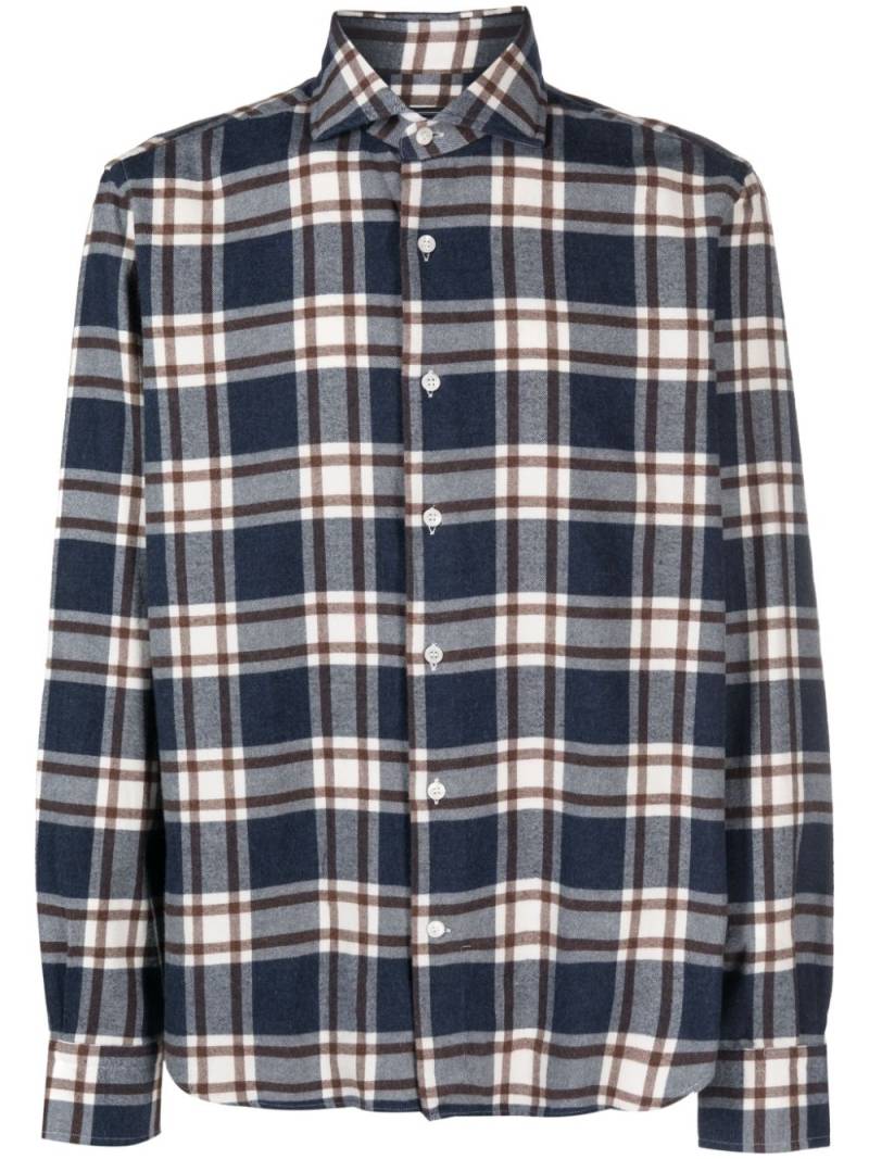 Orian plaid flannel shirt - Blue von Orian