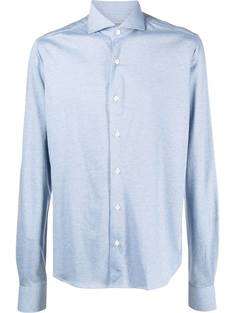 Orian spread-collar cotton-cashmere shirt - Blue von Orian