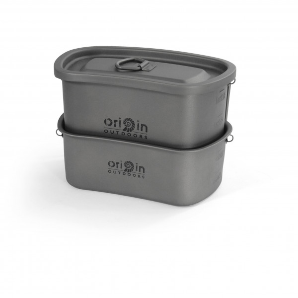 Origin Outdoors - Titan Camping-Topfset - Topf Gr 750 ml + 400 ml grau von Origin Outdoors