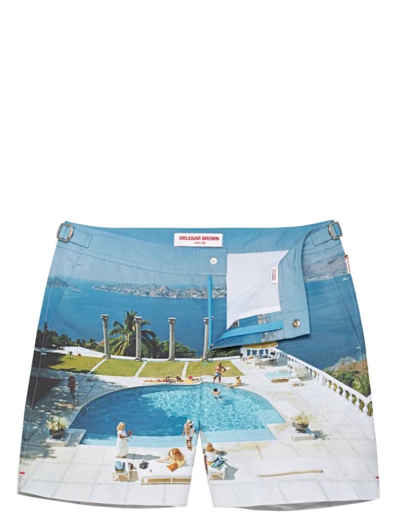 Orlebar Brown Bulldog Photographic-print swim shorts - Blue von Orlebar Brown