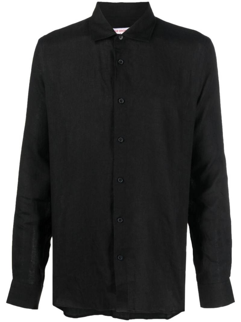 Orlebar Brown Giles long-sleeve linen shirt - Black von Orlebar Brown