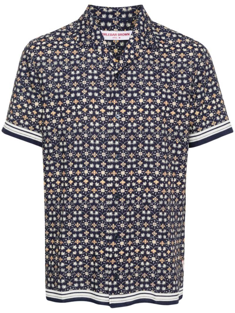 Orlebar Brown Hibbert floral-print shirt - Blue von Orlebar Brown