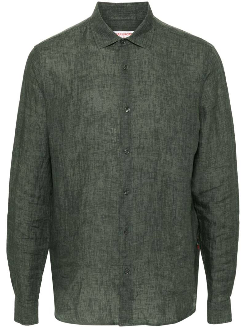 Orlebar Brown long-sleeve linen shirt - Green von Orlebar Brown