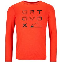 ORTOVOX Herren Funktionsshirt 185 Merino Brand Outline orange | L von Ortovox