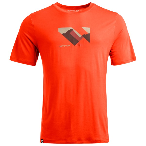 Ortovox - 140 Cool Landscape T-Shirt - Merinoshirt Gr S orange Ortovox - 140 Cool Landscape T-Shirt - Merinoshirt Gr S orange von Ortovox