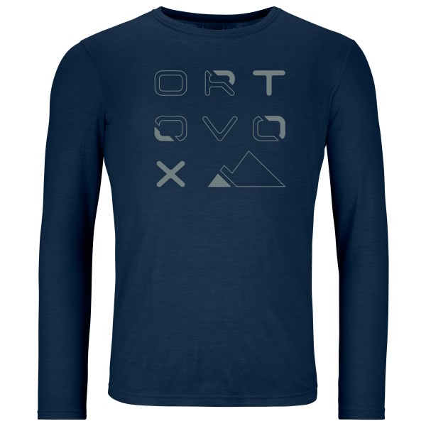 Ortovox - 185 Merino Brand Outline L/S - Merinoshirt Gr XL blau von Ortovox