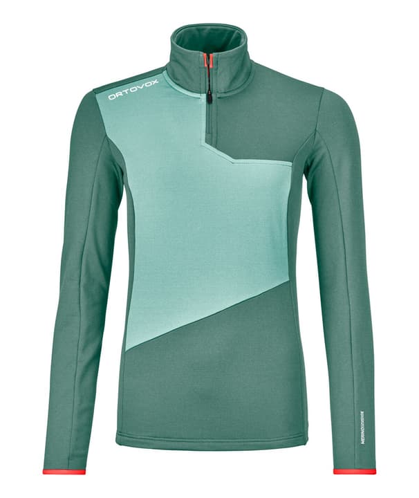 Ortovox Fleece Light ZIP Neck W Langarmshirt grau von Ortovox