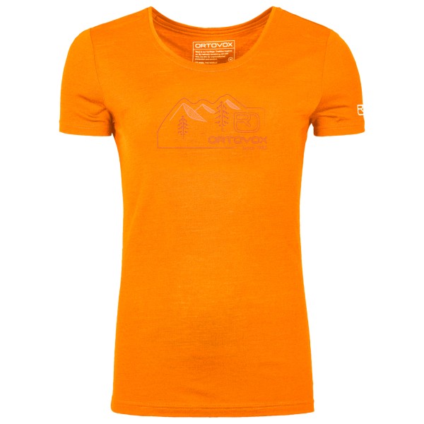 Ortovox - Women's 150 Cool Vintage Badge T-Shirt - Merinoshirt Gr XS orange von Ortovox