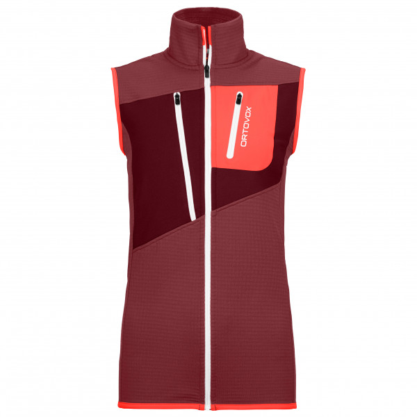 Ortovox - Women's Fleece Grid Vest - Merinogilet Gr L rot von Ortovox