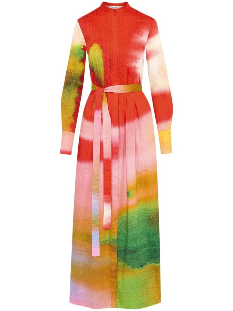 Oscar de la Renta Abstract Watercolor kaftan - Red von Oscar de la Renta