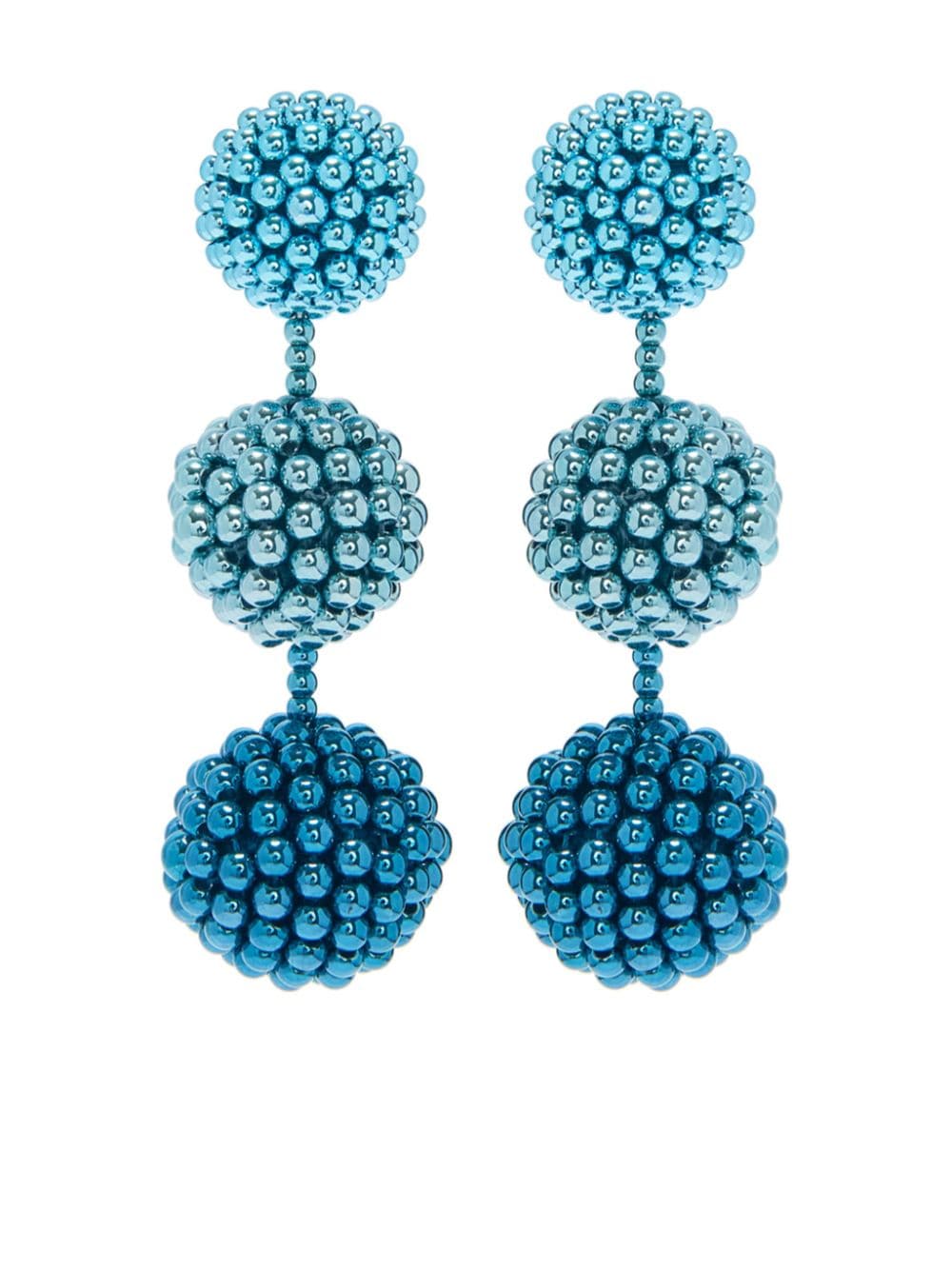 Oscar de la Renta Beaded Sphere clip-on earrings - Blue von Oscar de la Renta
