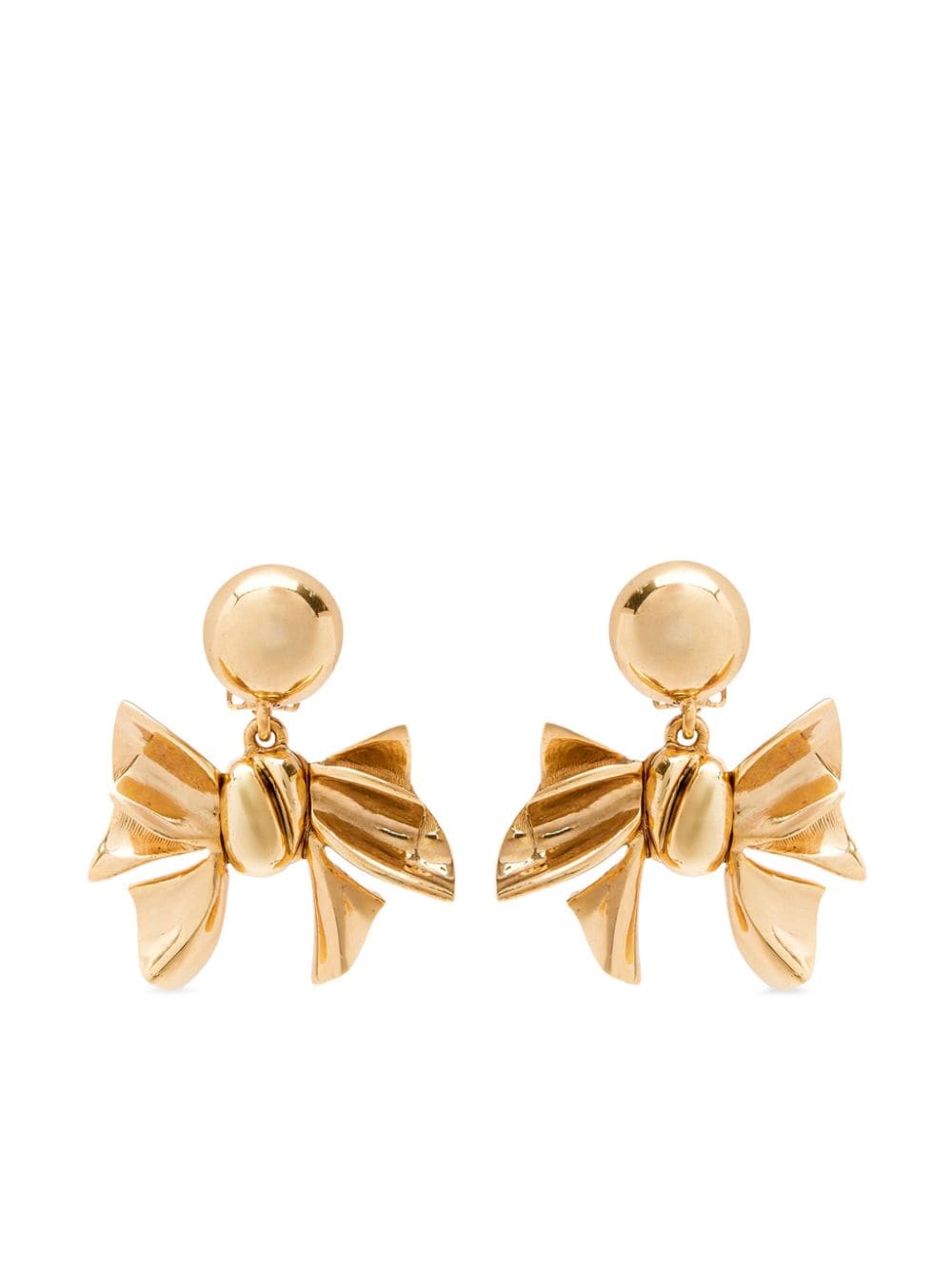 Oscar de la Renta Bow Drop clip-on earrings - Gold von Oscar de la Renta