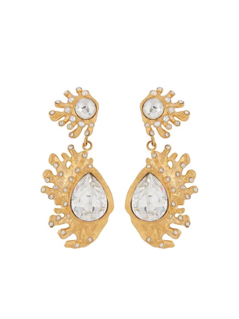 Oscar de la Renta Cactus crystal-embellished earrings - Gold von Oscar de la Renta