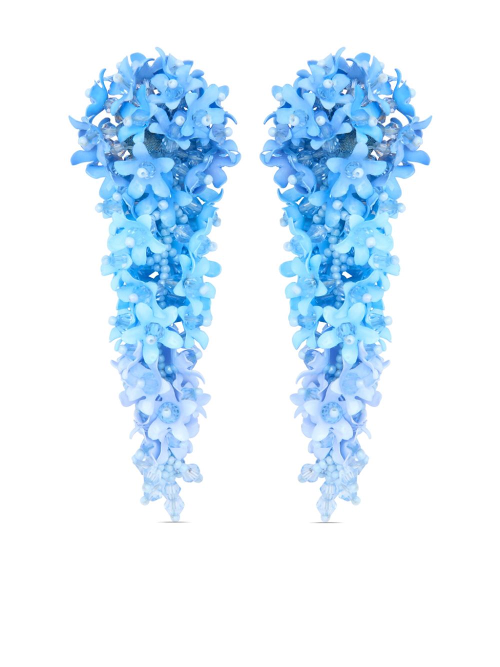 Oscar de la Renta Cascading Flower clip-on earrings - Blue von Oscar de la Renta