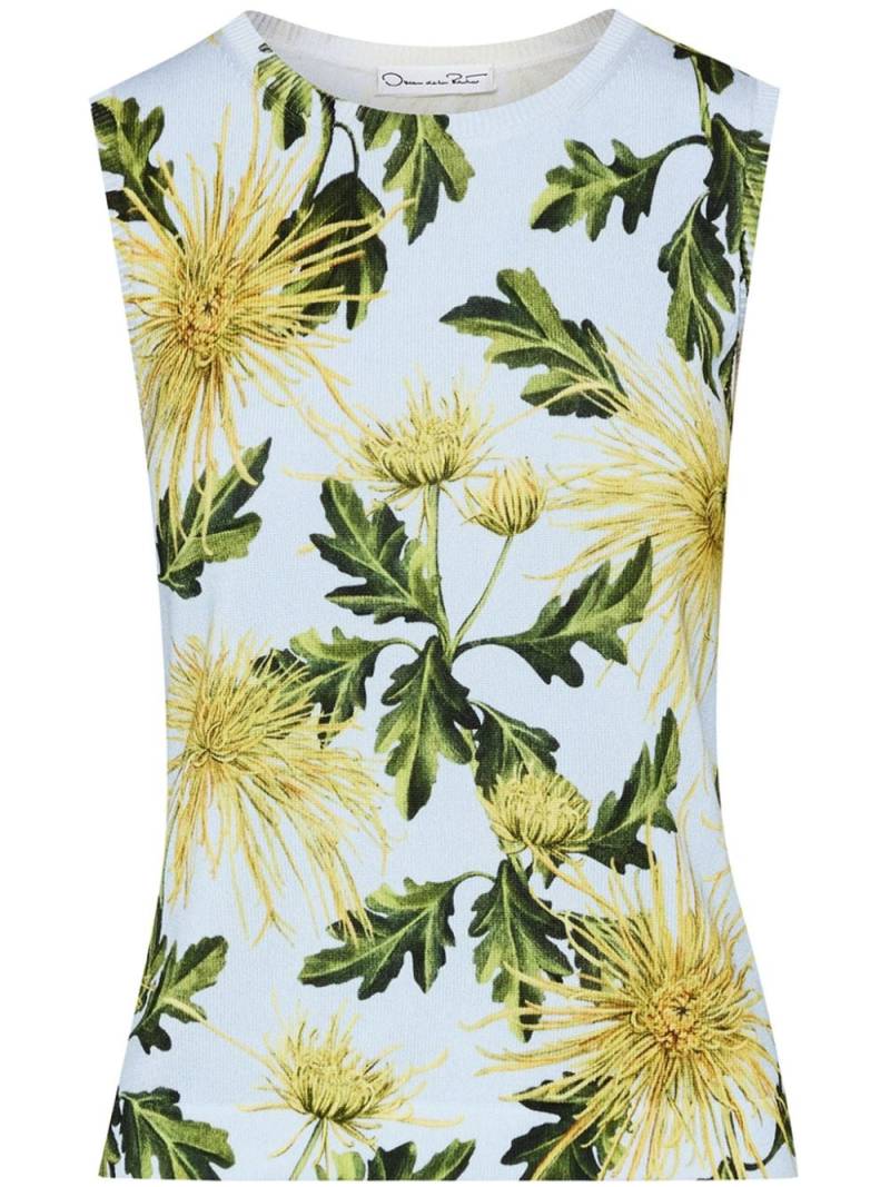 Oscar de la Renta Chrysanthemum tank - Blue von Oscar de la Renta