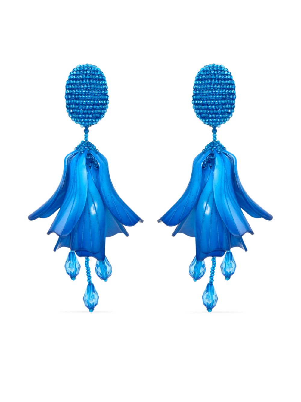 Oscar de la Renta Classic Impatiens clip-on earrings - Blue von Oscar de la Renta