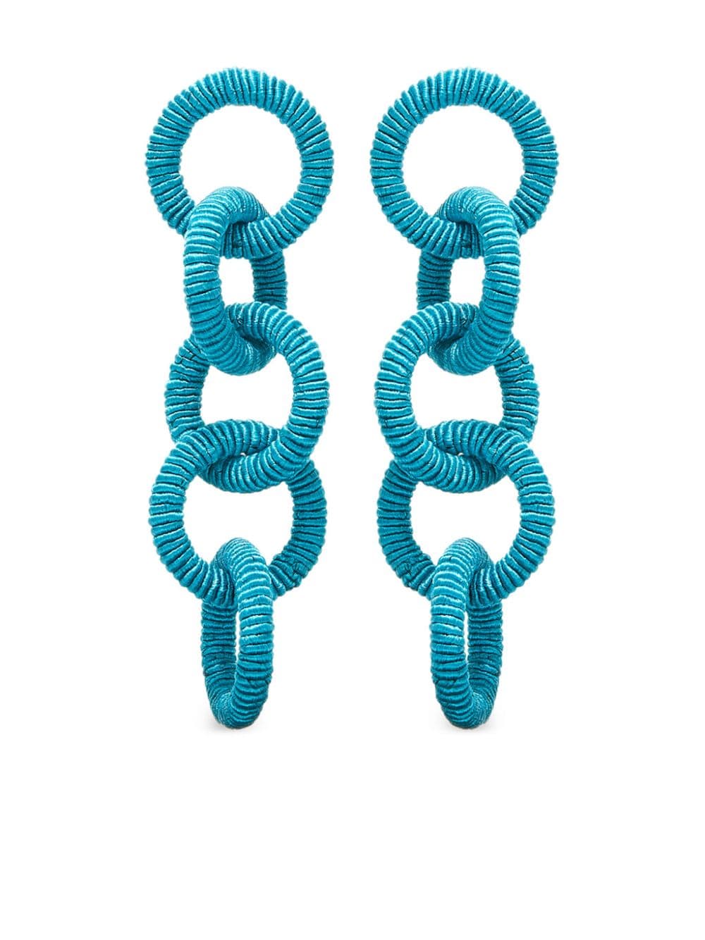 Oscar de la Renta Coil Circle link earrings - Blue von Oscar de la Renta