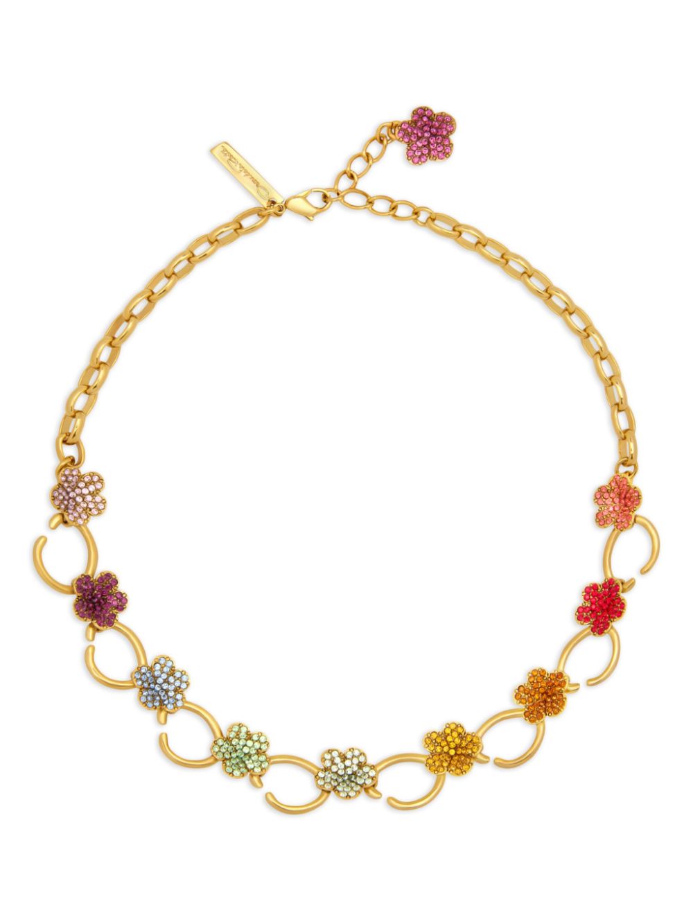 Oscar de la Renta Crystal Flower O chain-link necklace - Gold von Oscar de la Renta