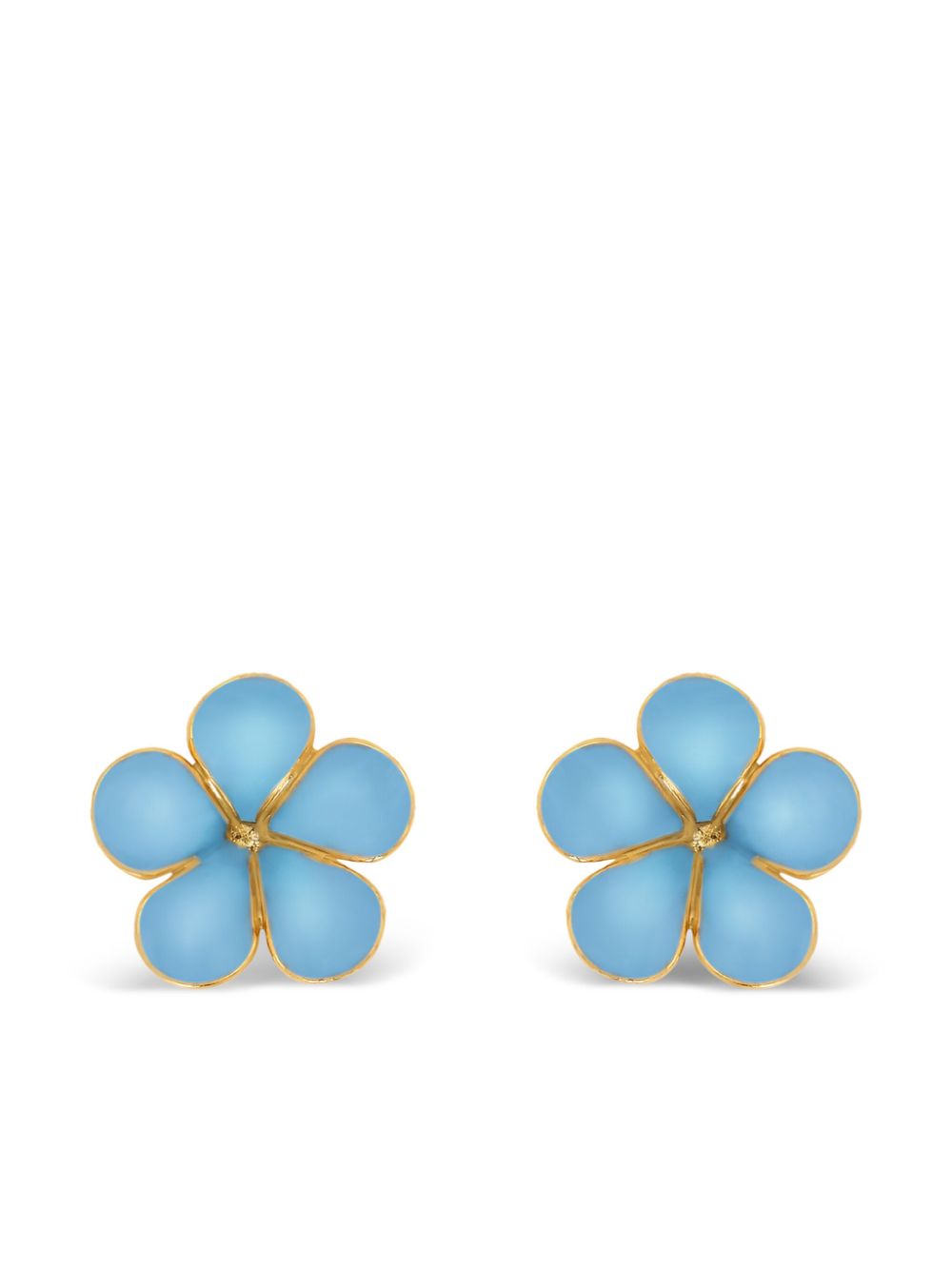 Oscar de la Renta Enamel Flower stud earrings - Gold von Oscar de la Renta