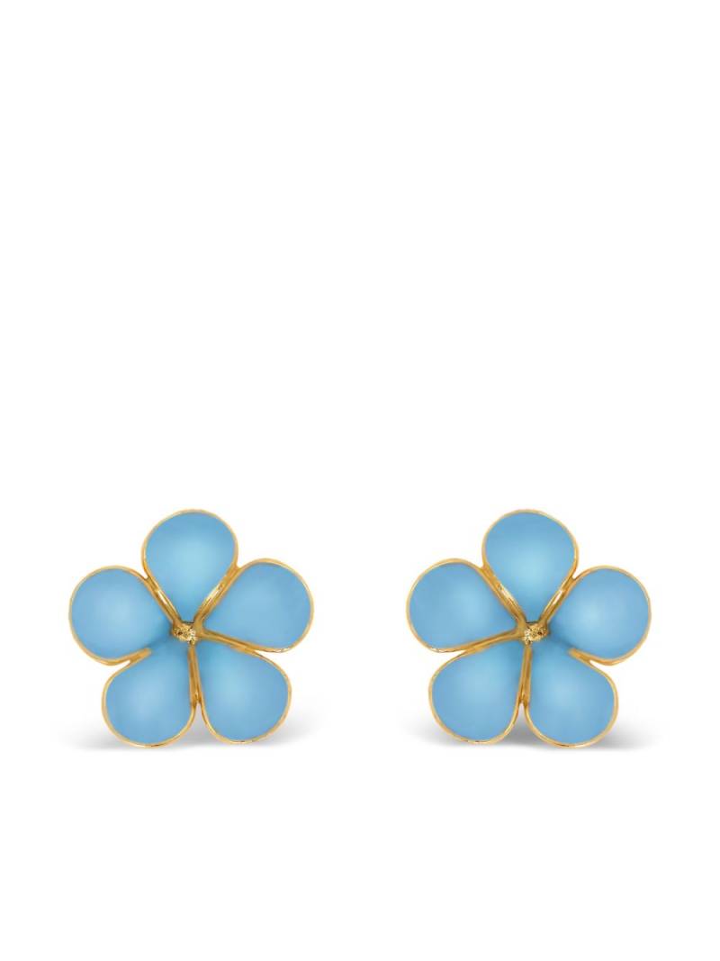 Oscar de la Renta Enamel Flower stud earrings - Gold von Oscar de la Renta