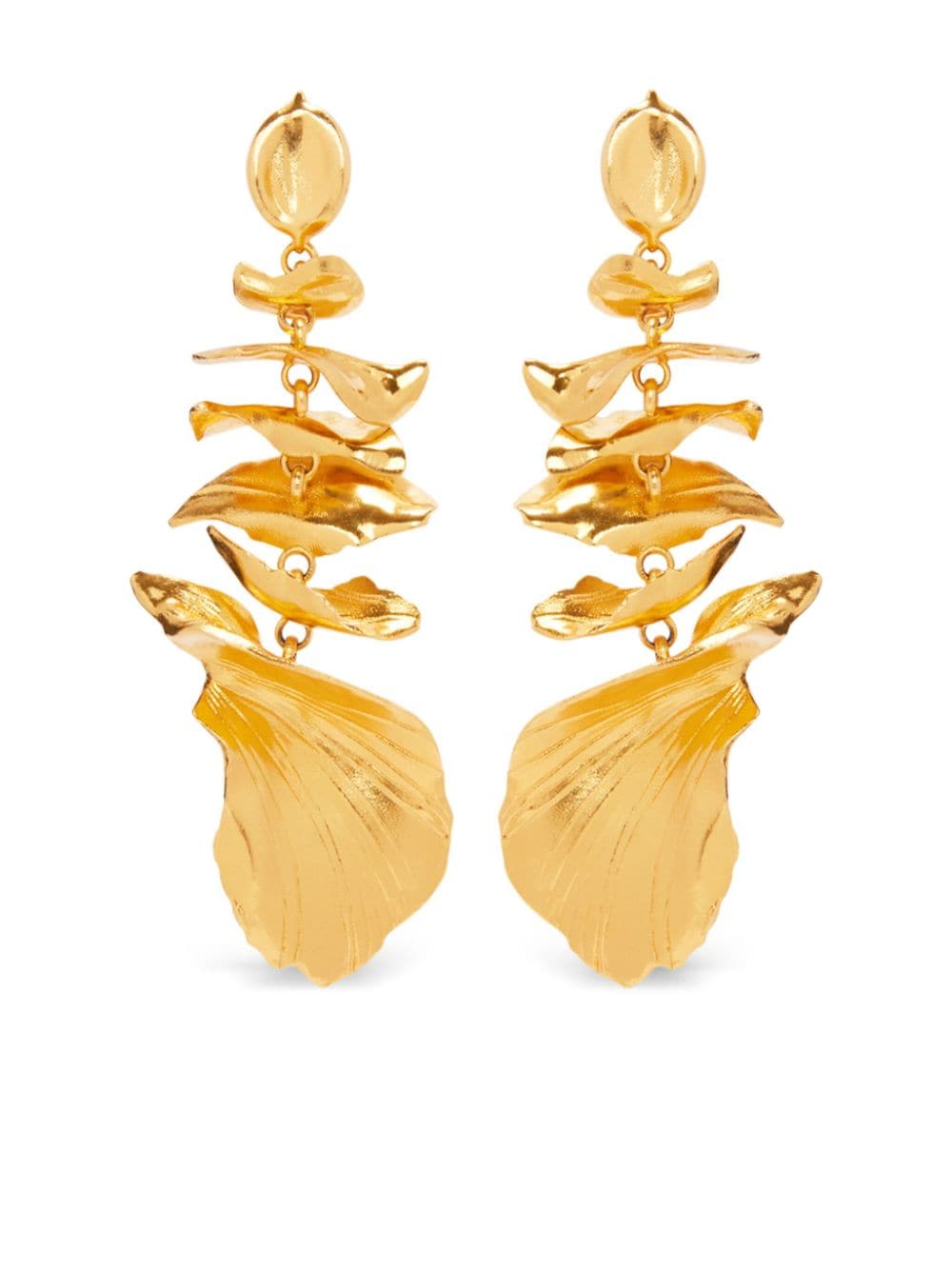 Oscar de la Renta Falling Petals polished-finish earrings - Gold von Oscar de la Renta