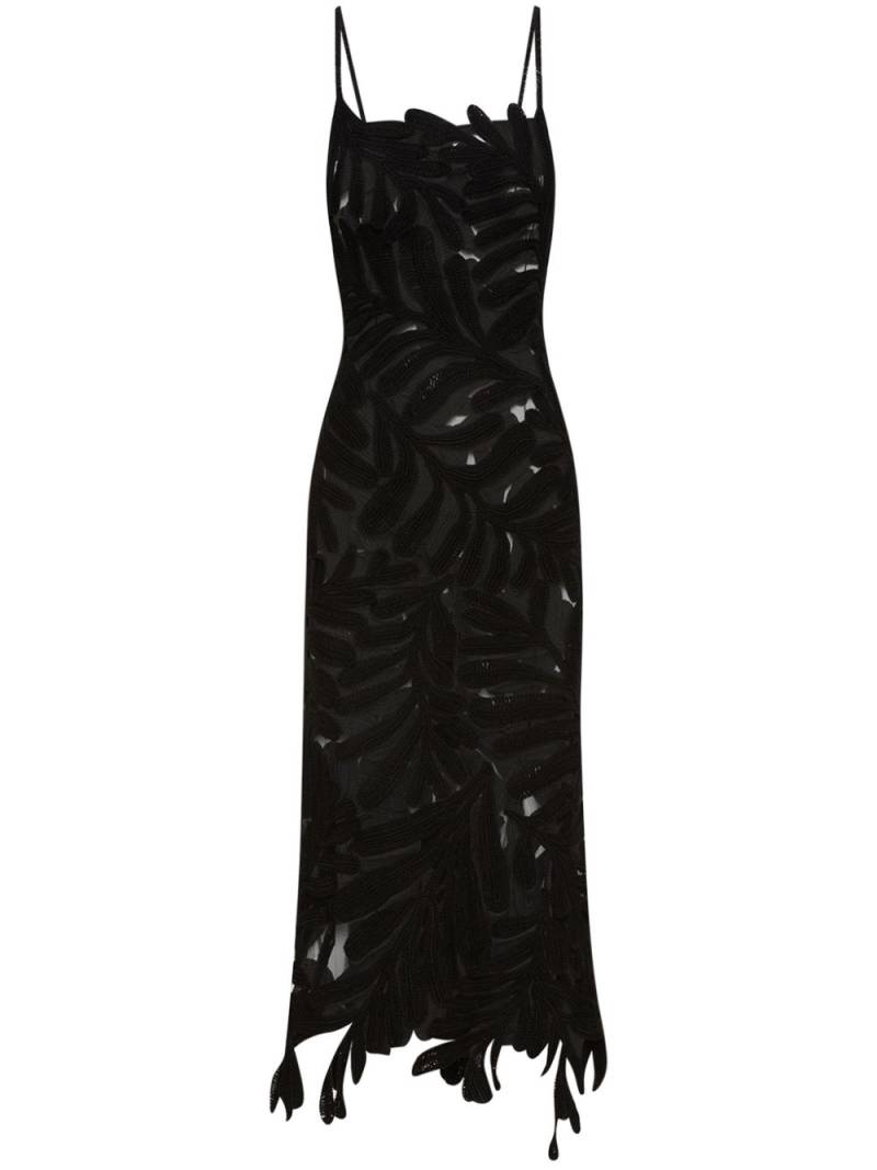 Oscar de la Renta Fern crochet-knit midi dress - Black von Oscar de la Renta