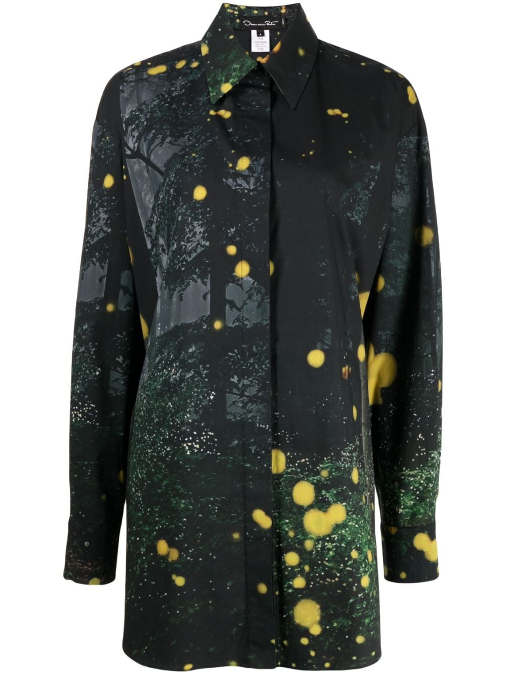 Oscar de la Renta Firefly-print long-sleeve shirt - Black von Oscar de la Renta