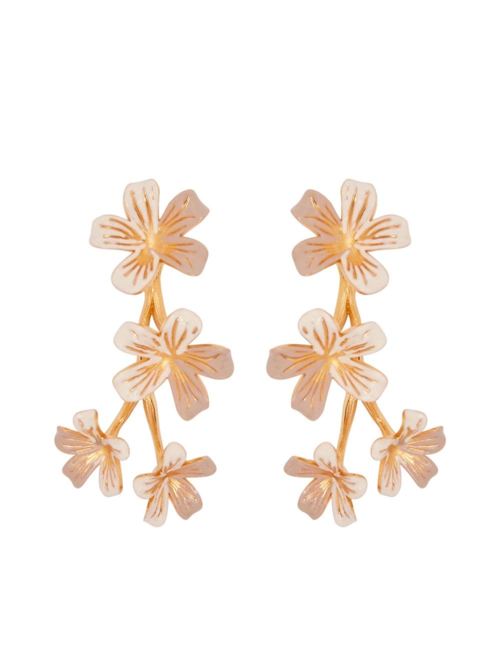 Oscar de la Renta Flower Branch clip-on earrings - Gold von Oscar de la Renta