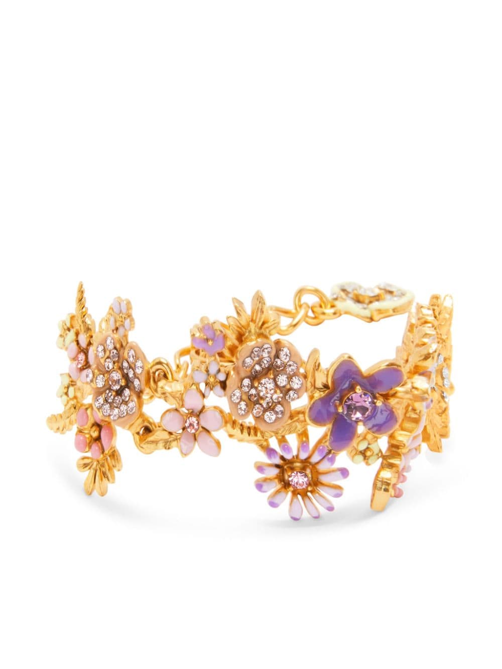 Oscar de la Renta Flower Garden crystal-embellished bracelet - Pink von Oscar de la Renta