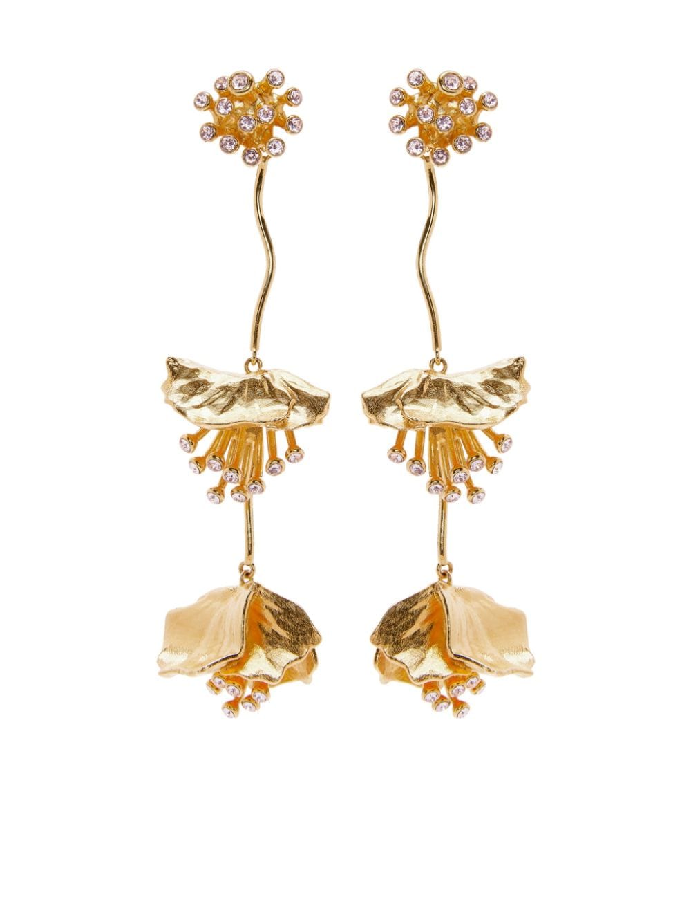 Oscar de la Renta Flower dangling earrings - Gold von Oscar de la Renta