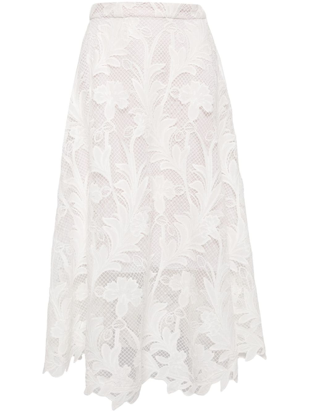 Oscar de la Renta Gardenia lace-detailing skirt - White von Oscar de la Renta