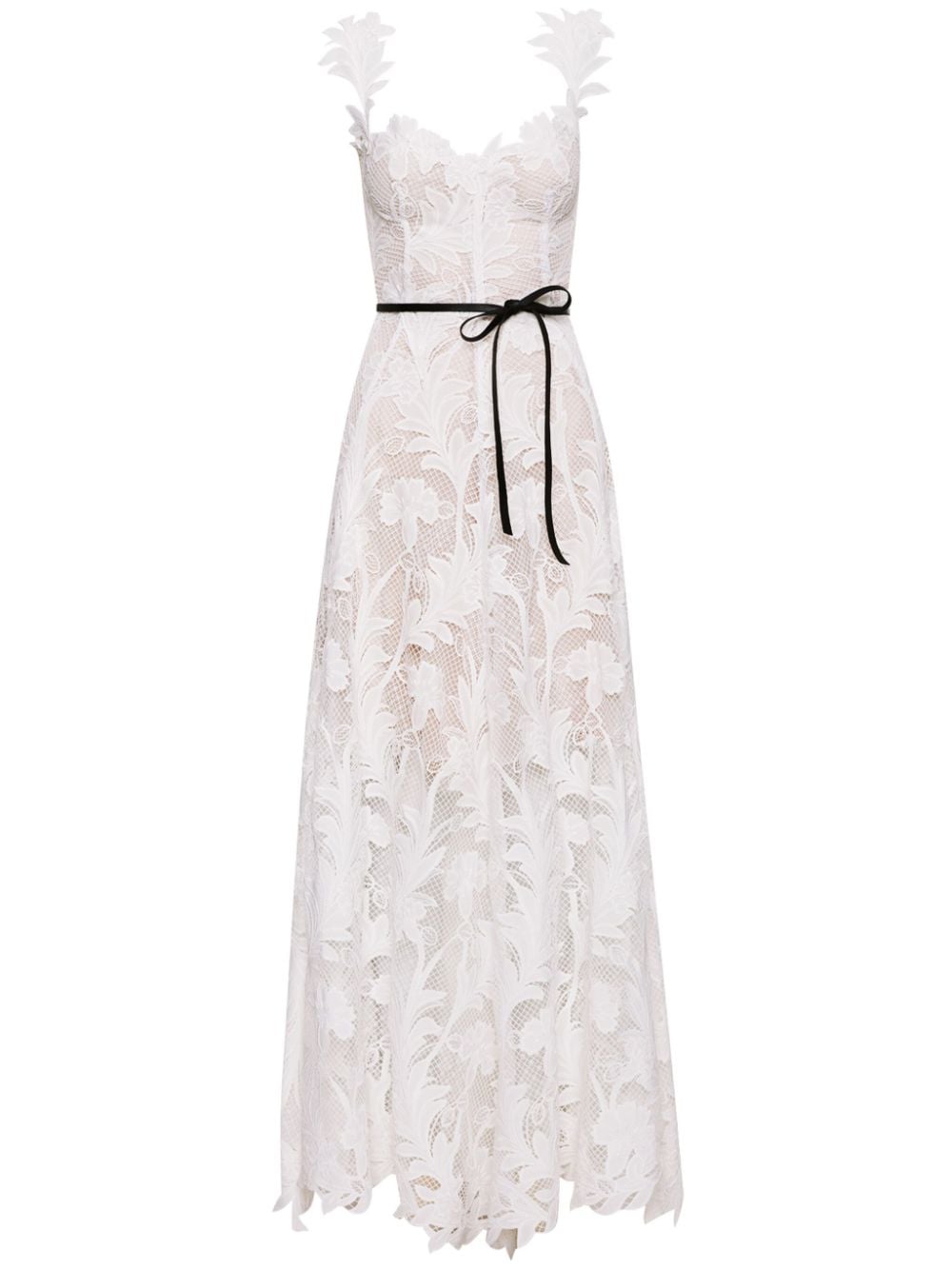 Oscar de la Renta Guipure lace sleeveless gown - White von Oscar de la Renta