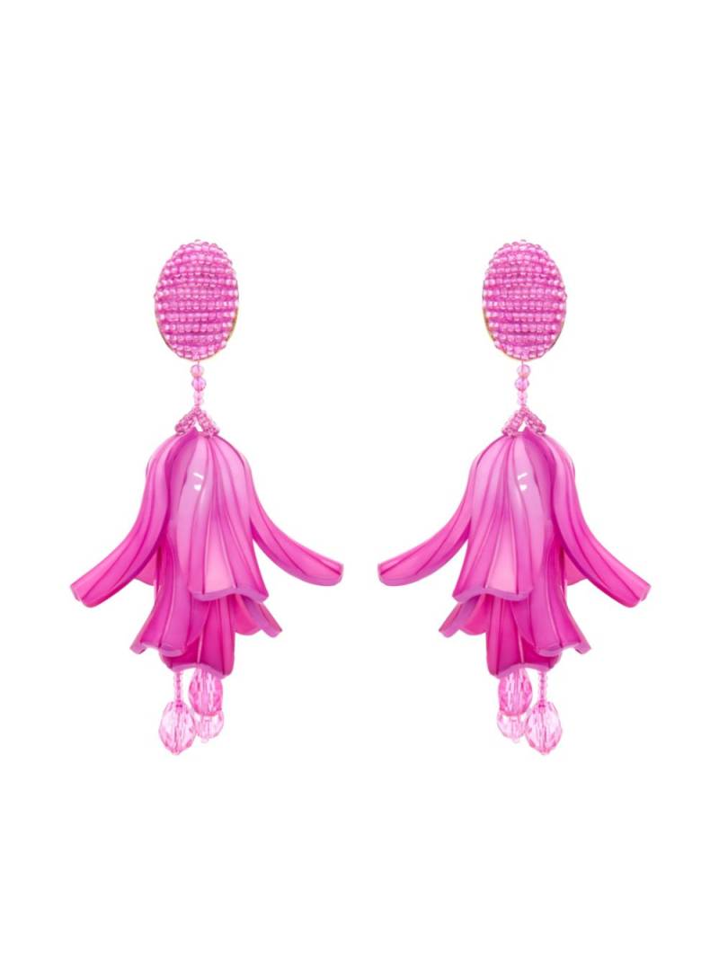 Oscar de la Renta Classic Impatiens clip-on earrings - Pink von Oscar de la Renta