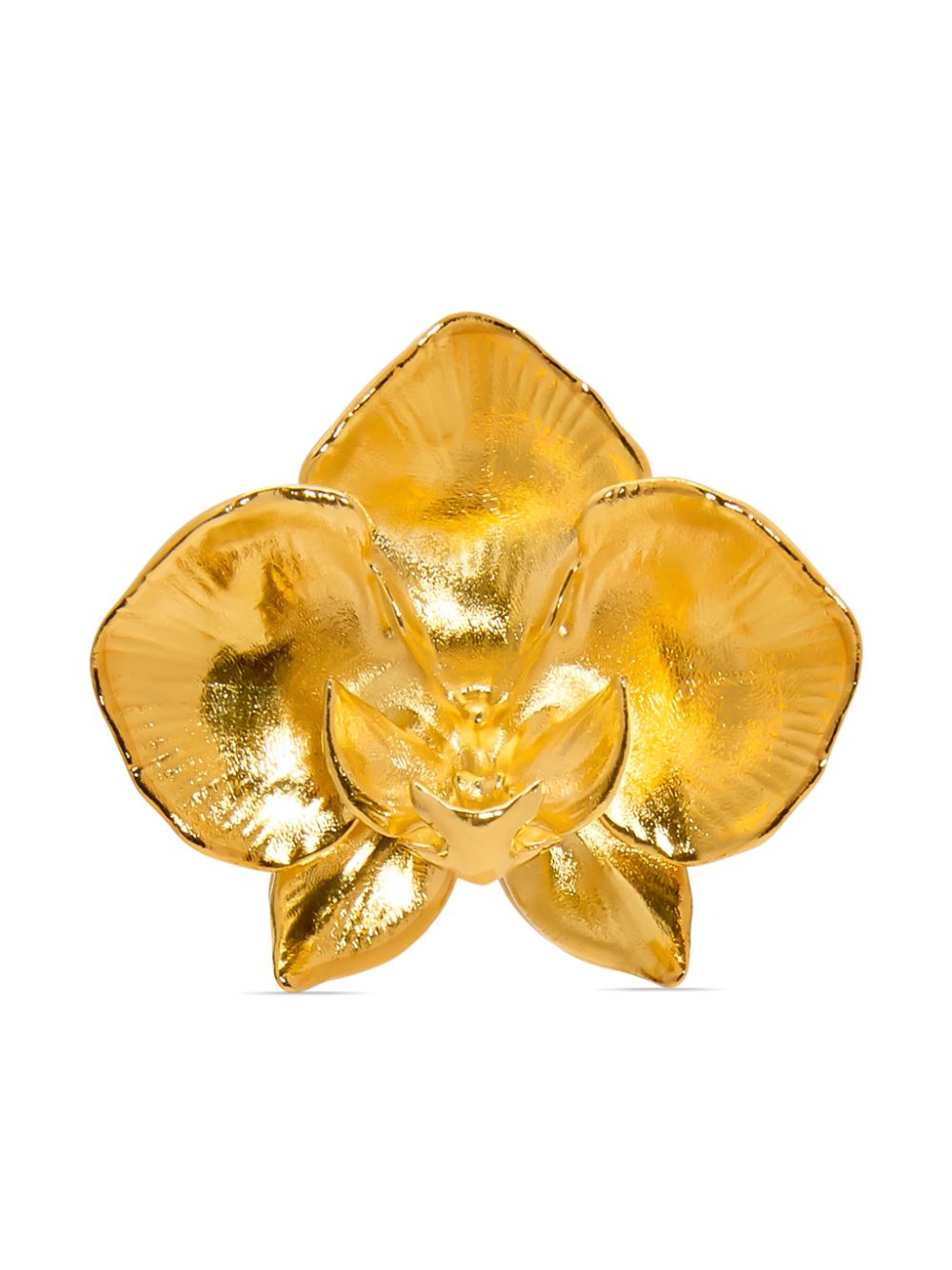 Oscar de la Renta large Orchid brooch - Gold von Oscar de la Renta