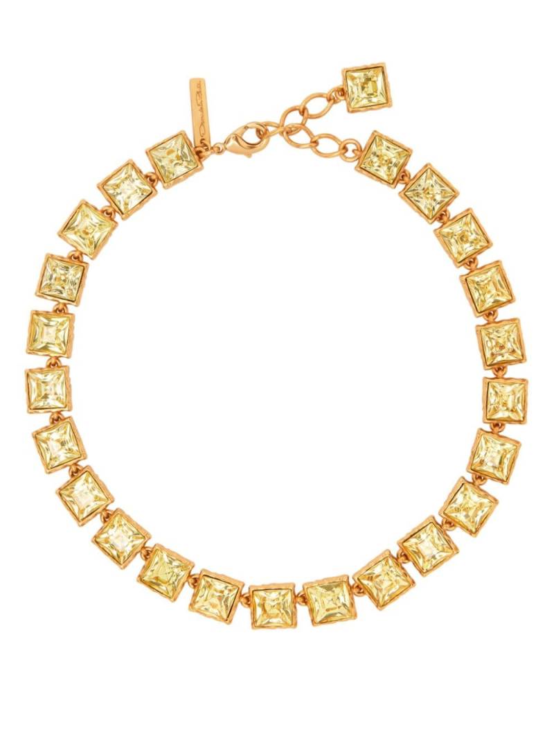 Oscar de la Renta Large Stone square jewel necklace - Yellow von Oscar de la Renta