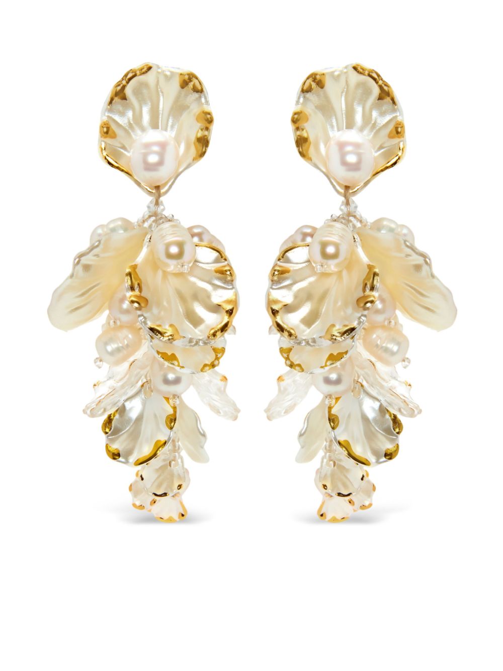 Oscar de la Renta Flower mother of pearl earrings - Neutrals von Oscar de la Renta