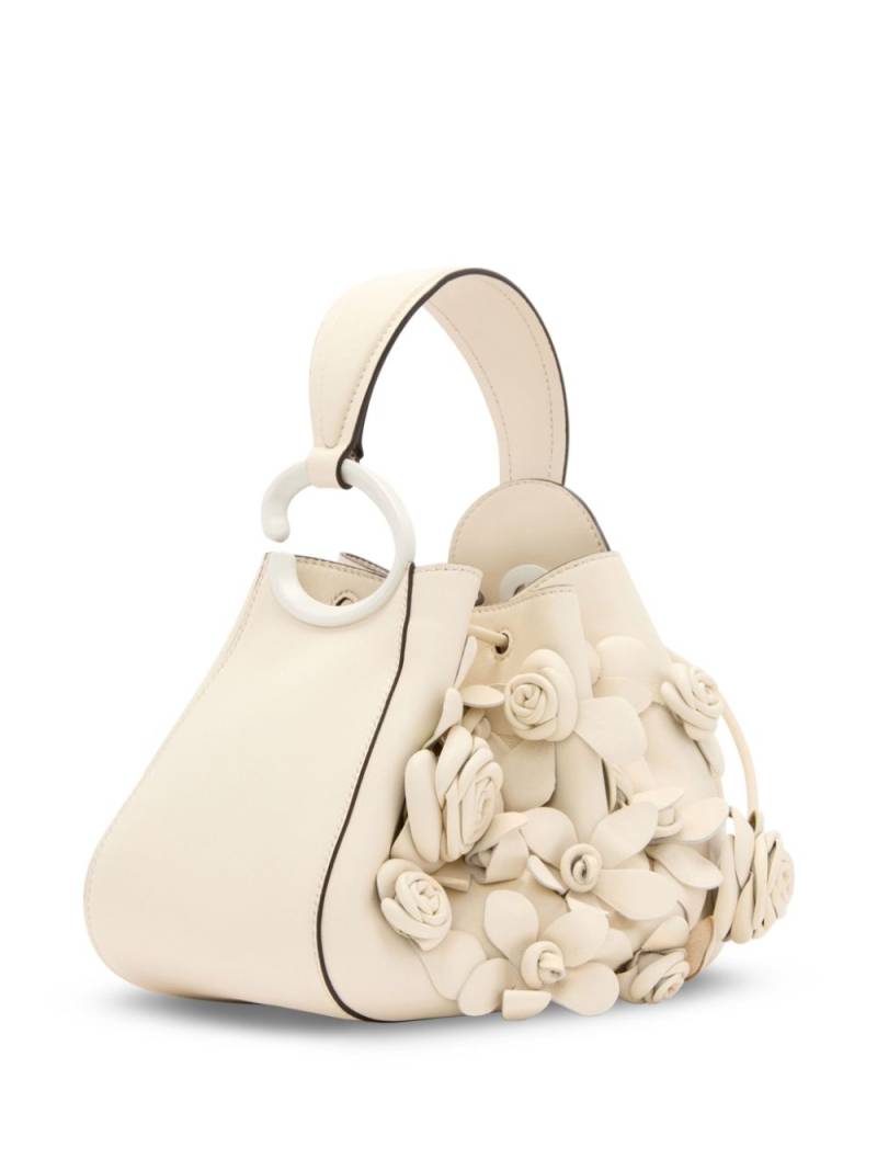 Oscar de la Renta O Handle floral-appliqué bag - Neutrals von Oscar de la Renta